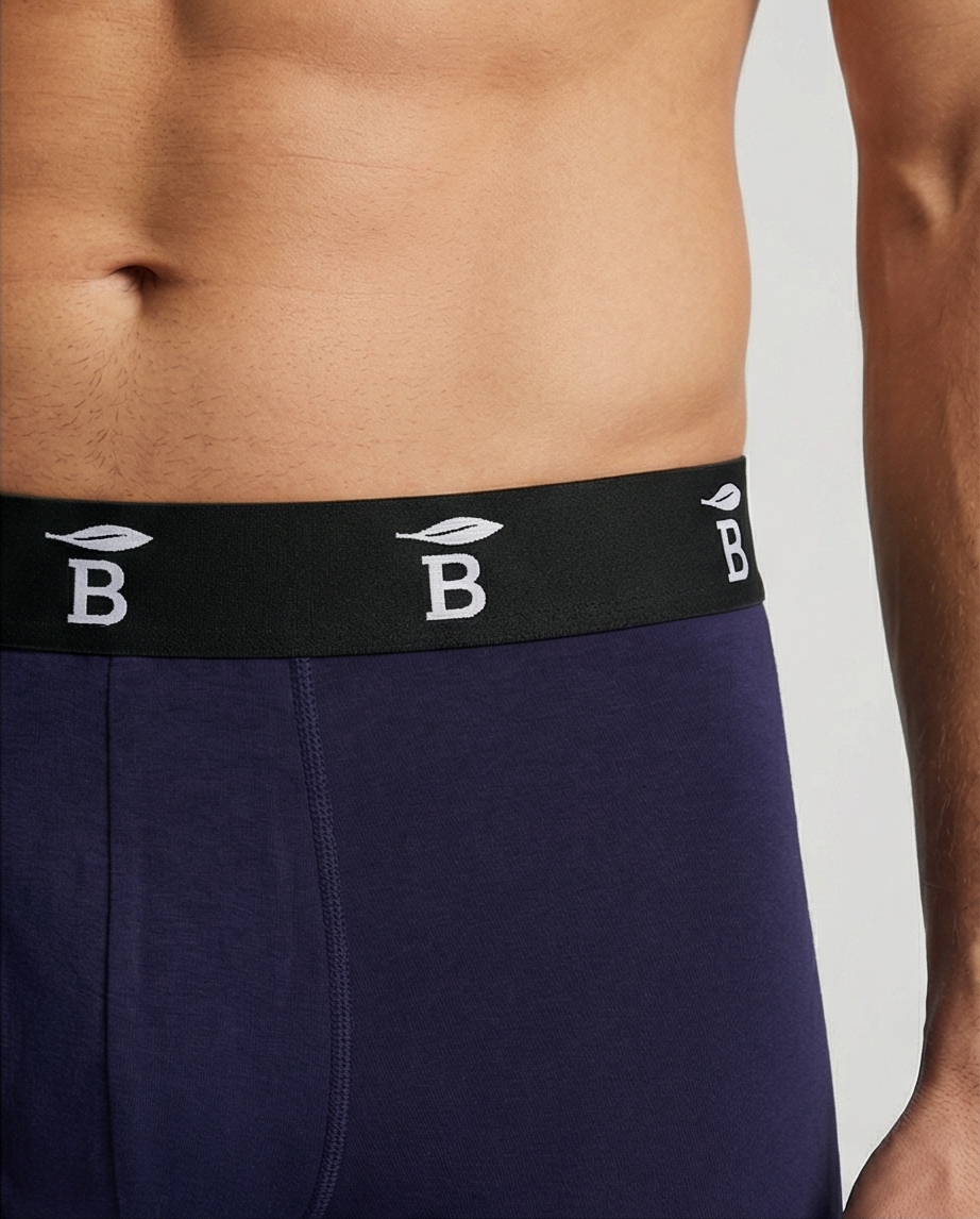 Blå Bambus Boxershorts til Herre – Bløde, Åndbare og Komfortable