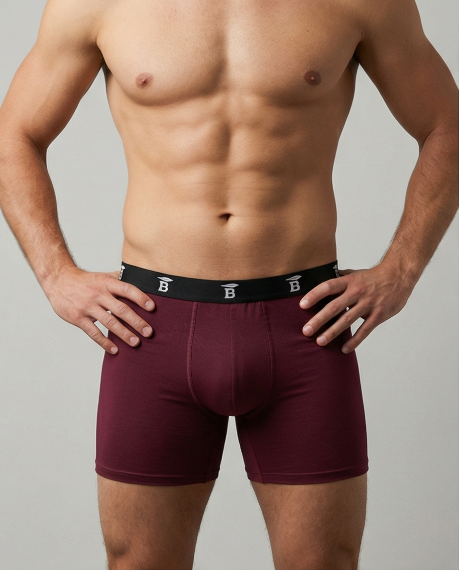 Bordeux Bambus Boxershorts til Herre – Bløde, Åndbare og Komfortable