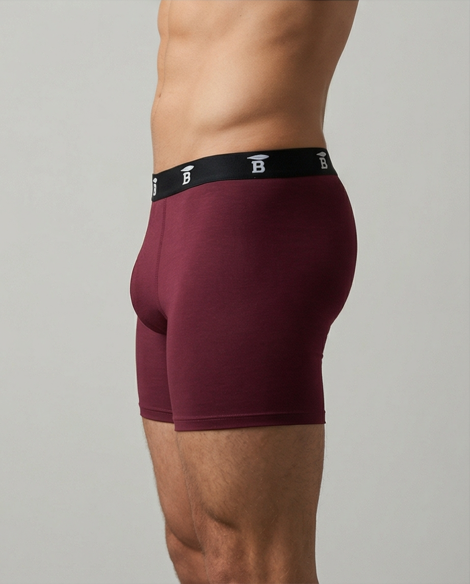 Bordeux Bambus Boxershorts til Herre – Bløde, Åndbare og Komfortable