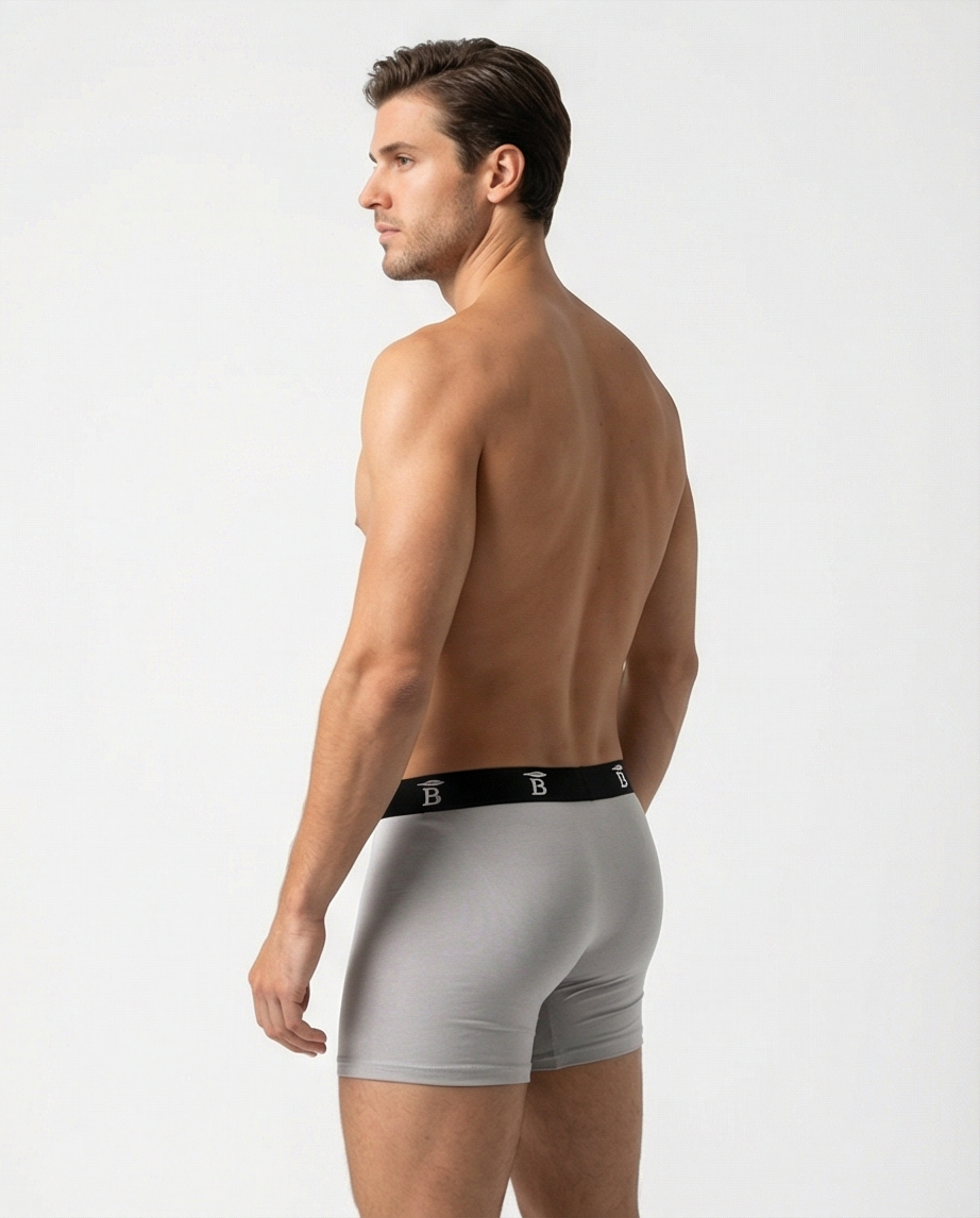 Grå Bambus Boxershorts til Herre – Bløde, Åndbare og Komfortable